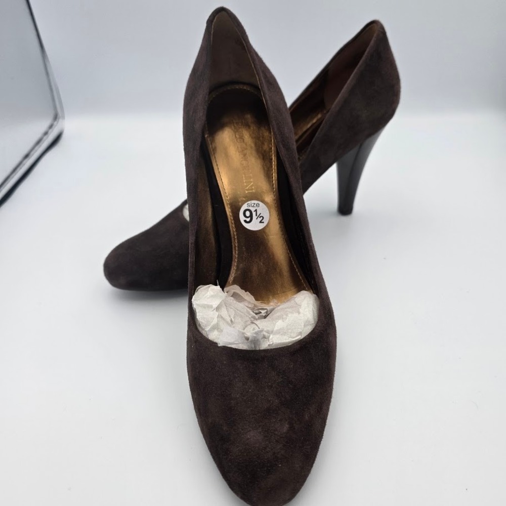 enzo angiolini‎ Women Dark Brown Suede Stiletto Heel Pumps Shoes Size 9.5
